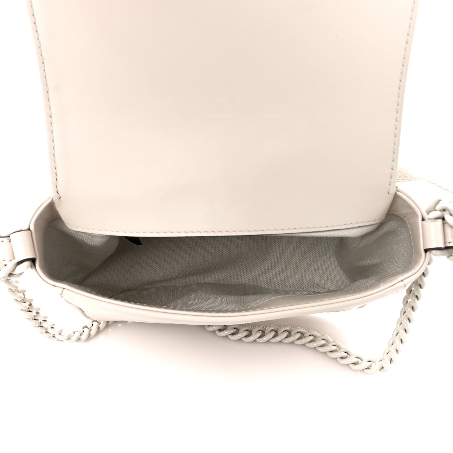 Gucci Calfskin Matelasse Monochrome Mini GG Marmont Crossbody Shoulder Bag White 5 of 11