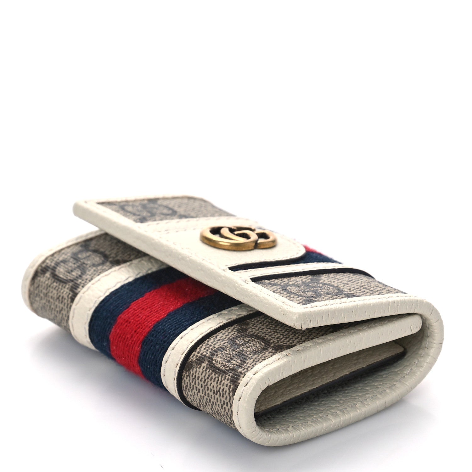Gucci GG Supreme Monogram Web Ophidia 6 Key Holder Case Beige Mystic White 4 of 11