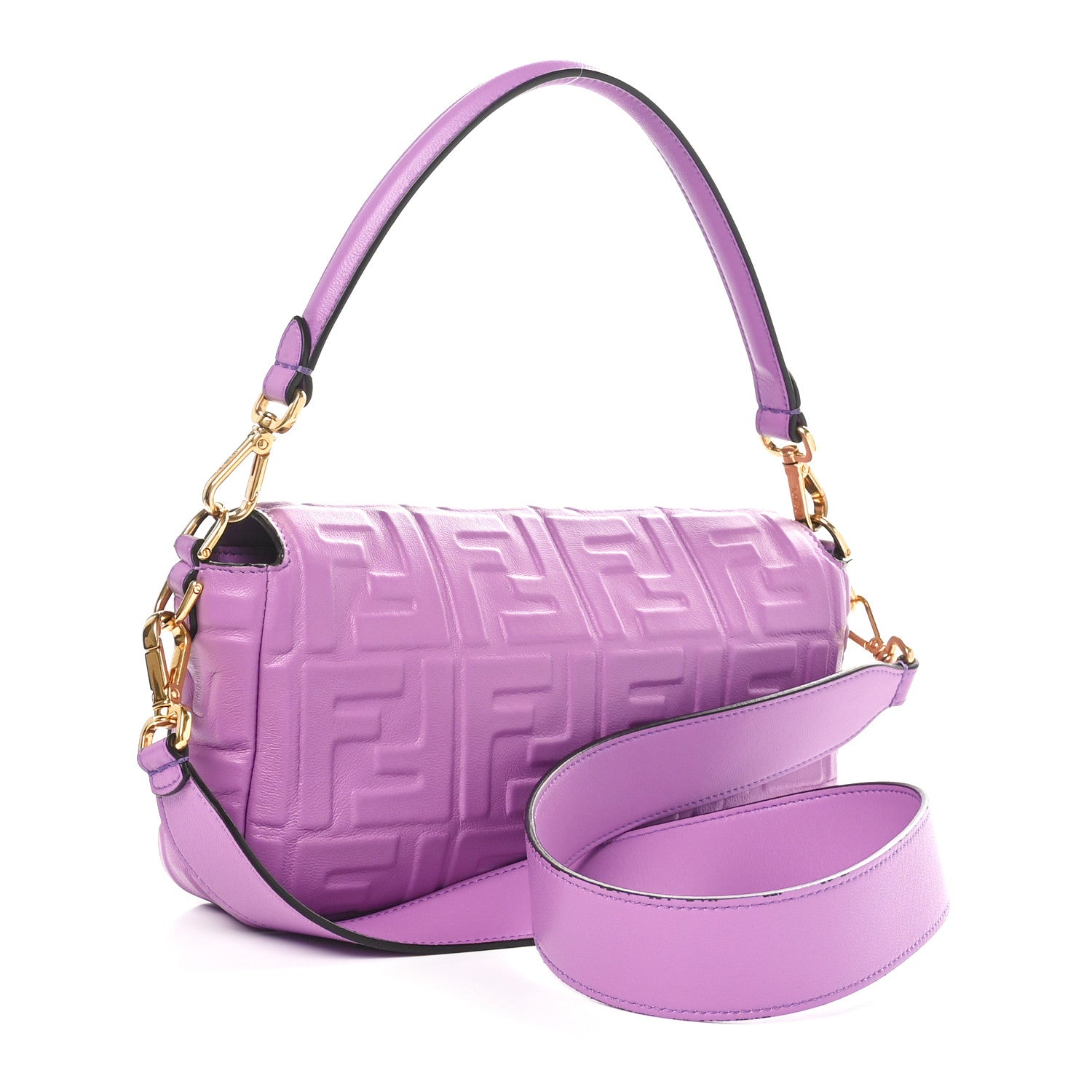 Fendi Nappa FF 1974 Embossed Baguette Agapanto 2 of 10