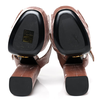 Prada Velvet Crystal Platform Sandals 35 Pink 5 of 7