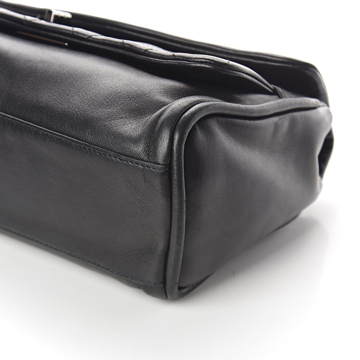 Lambskin Jumbo Mademoiselle Double Flap Black