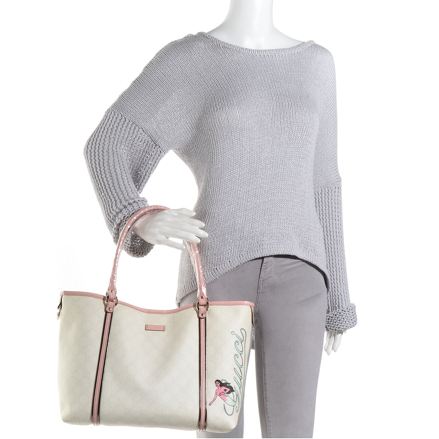 GG Plus Monogram Mermaid Medium Joy Tote Pink