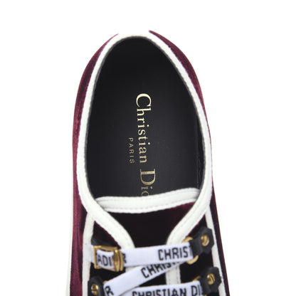 Christian Dior Velvet Walk'N'Dior Low Top Sneakers 39.5 Deep Amaranth 6 of 8