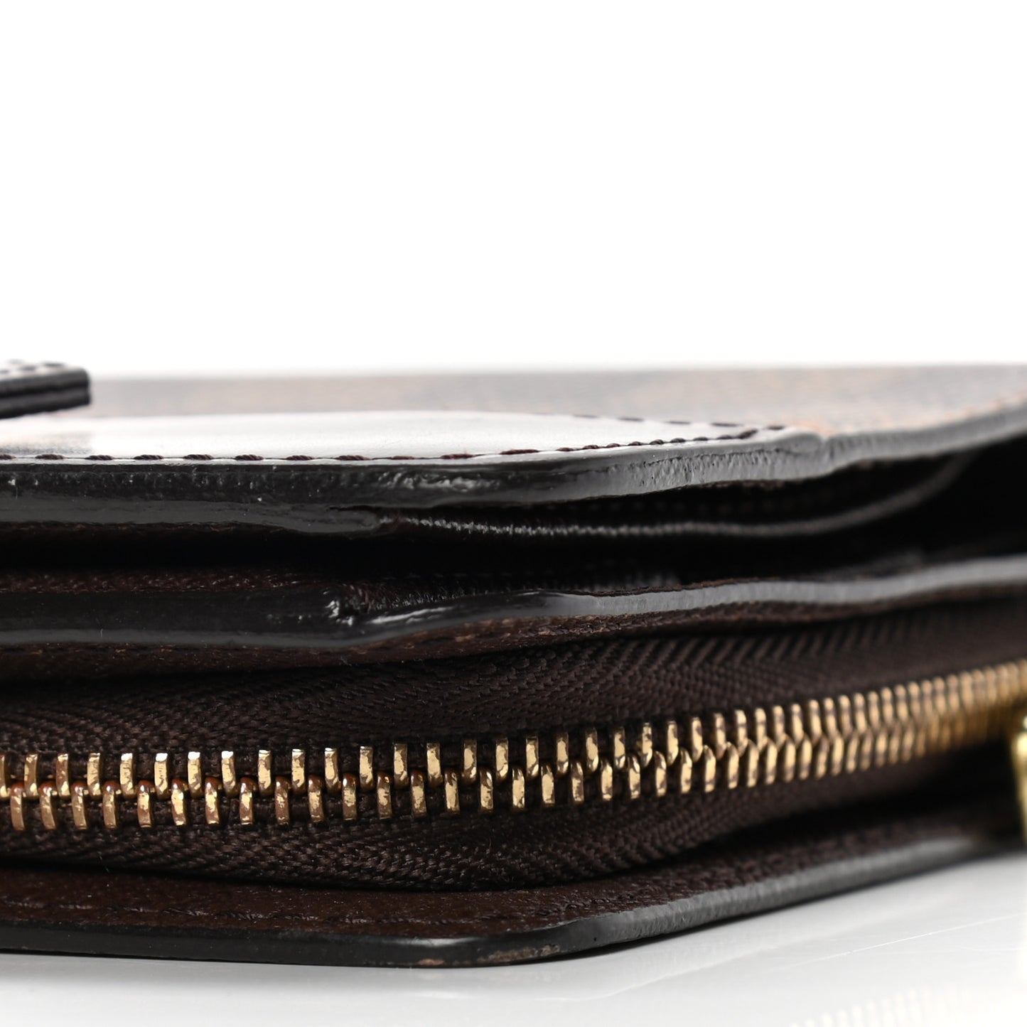 Damier Ebene Zippe Zipped Compact Wallet