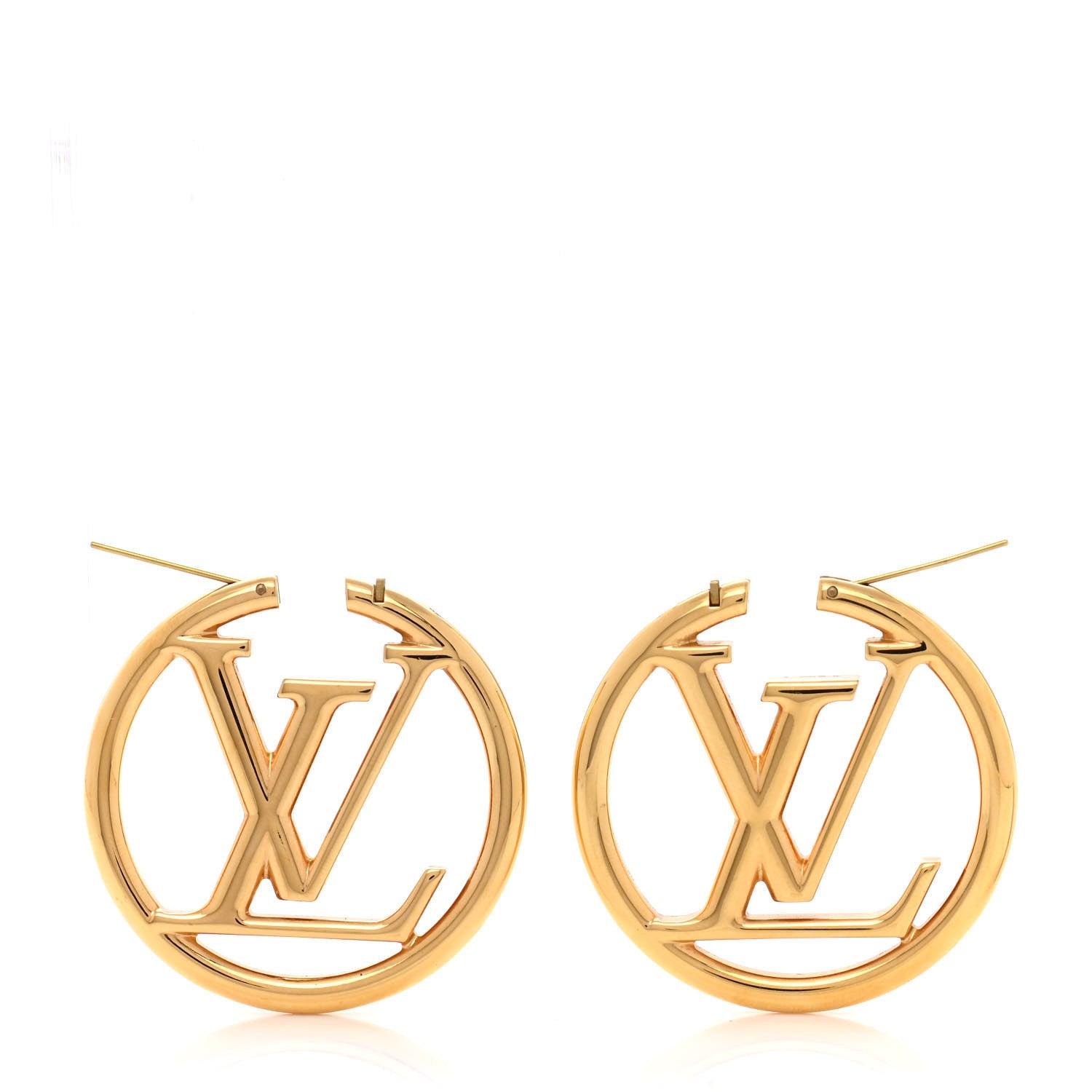 Louis Vuitton Metal Louise Hoop Earrings Gold 3 of 4