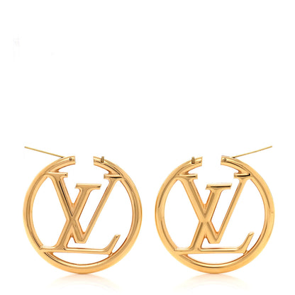 Louis Vuitton Metal Louise Hoop Earrings Gold 3 of 4