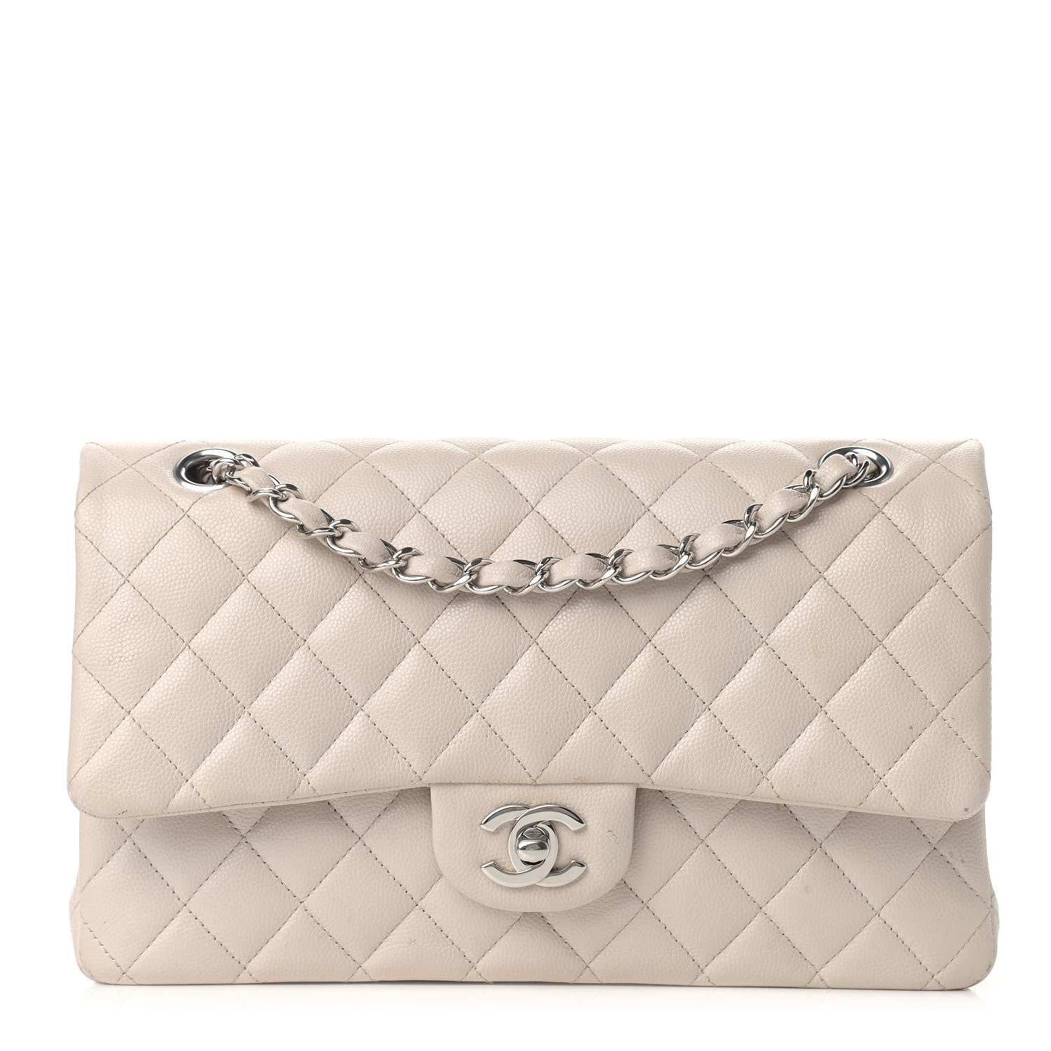 Chanel Caviar Quilted Medium Double Flap Ivory 1 of 12