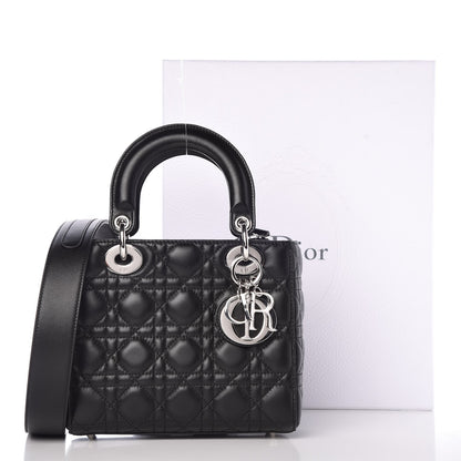 Christian Dior Lambskin Cannage Small Lucky Badges My Lady Dior Black 9 of 9