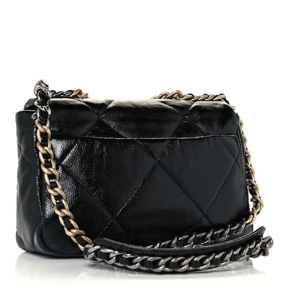 Chanel Shiny Crumpled Calfskin Quilted Medium Chanel 19 Flap Black 3 of 11