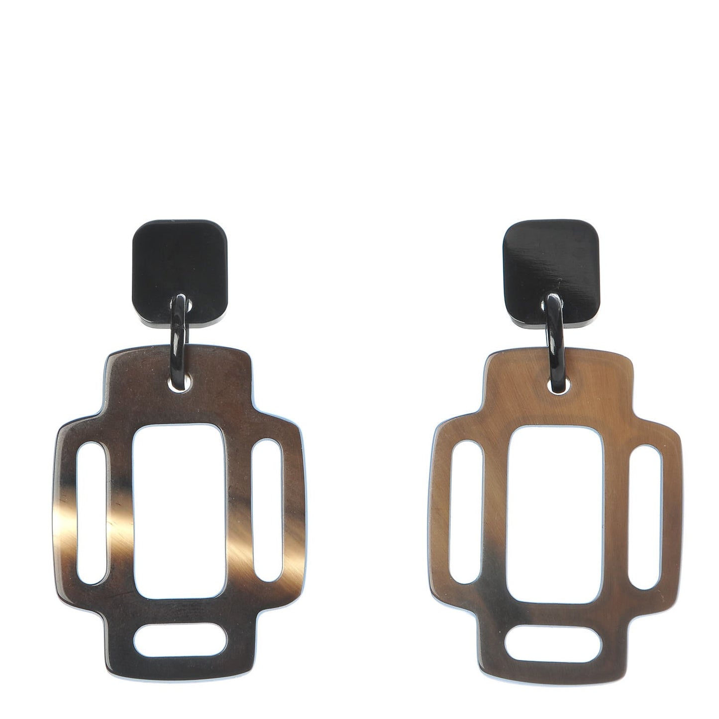 Buffalo Horn Lacquer Rhythm Earrings Bleu Lupin