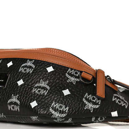 MCM Visetos Small Fusten Belt Bag Black Cognac 10 of 10