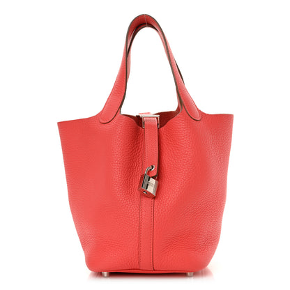 Hermes Taurillon Clemence Picotin Lock 18 PM Rouge Pivoine 1 of 10
