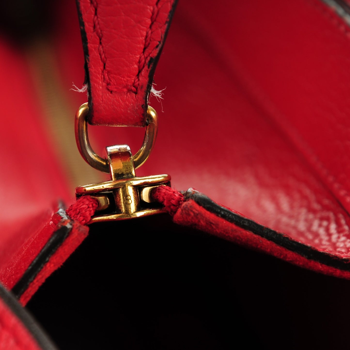 Drummed Calfskin Mini Luggage Coquelicot