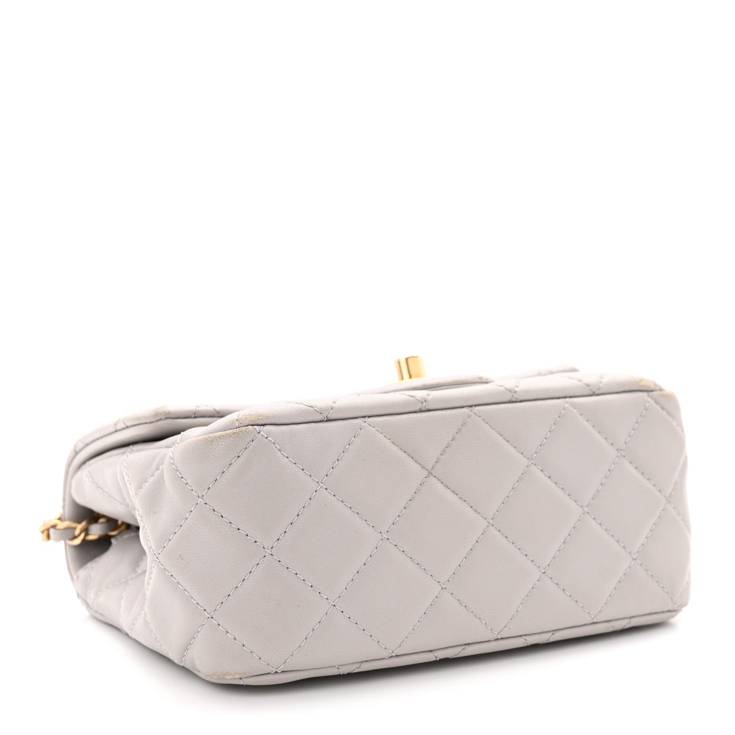 Chanel Lambskin Quilted Mini Pearl Crush Flap Light Grey 4 of 15