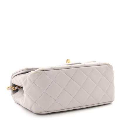 Chanel Lambskin Quilted Mini Pearl Crush Flap Light Grey 4 of 15