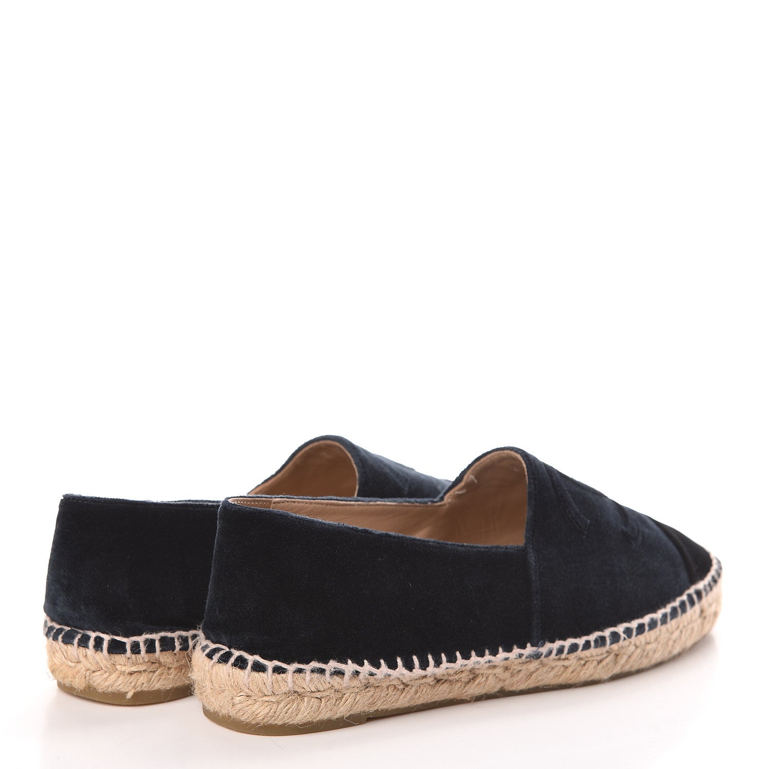 Chanel Velvet CC Espadrilles 39 Dark Navy Black 4 of 8