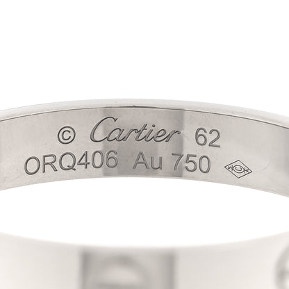 Cartier 18K White Gold 3.5mm LOVE Wedding Band Ring 62 10 4 of 5