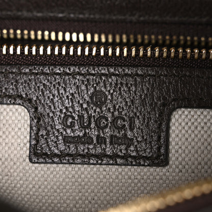 Gucci GG Supreme Monogram Textured Dollar Calfskin Web Studded Mini Ophidia Flap Shoulder Bag Beige Ebony New Acero 6 of 12
