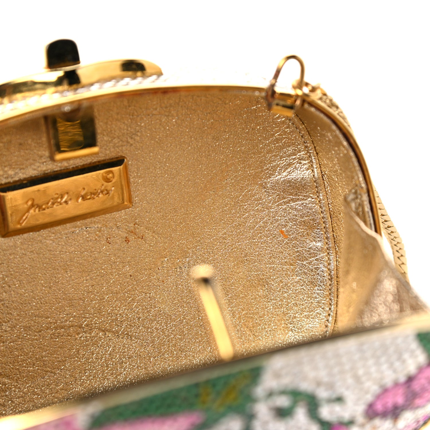 Judith Leiber Swarovski Crystal Floral Miniaudiere Clutch 19 of 21