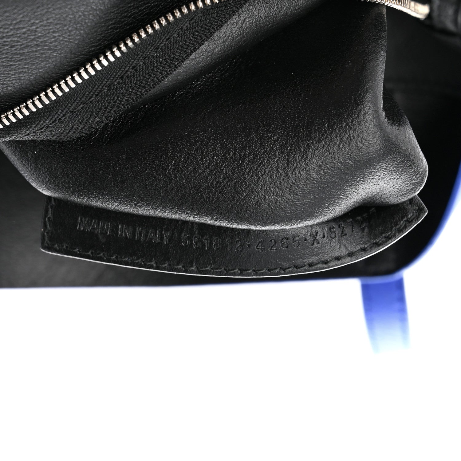 Balenciaga Smooth Calfskin Logo Double Sided Small Everyday Tote Bleu Prim Black 7 of 11