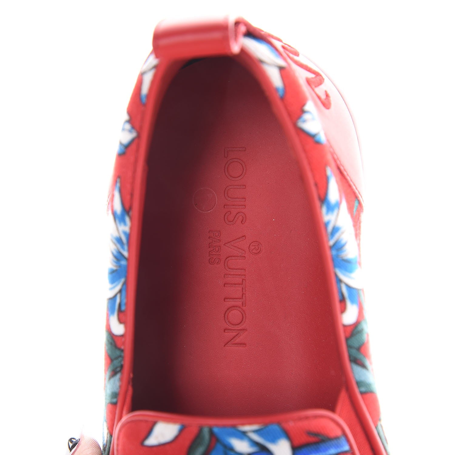 Louis Vuitton Canvas Printed Match-Up Slip On Sneakers 6.5 Red 9 of 11