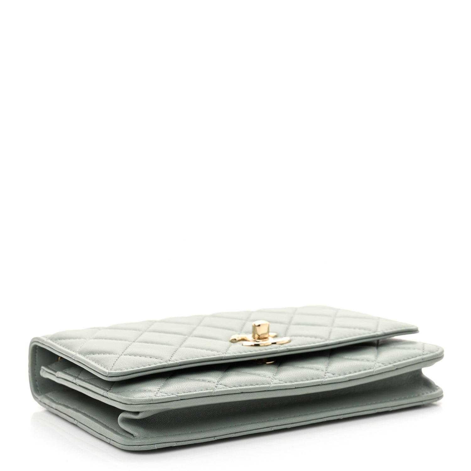 Chanel Lambskin Quilted Trendy CC Wallet On Chain WOC Grey 4 of 12
