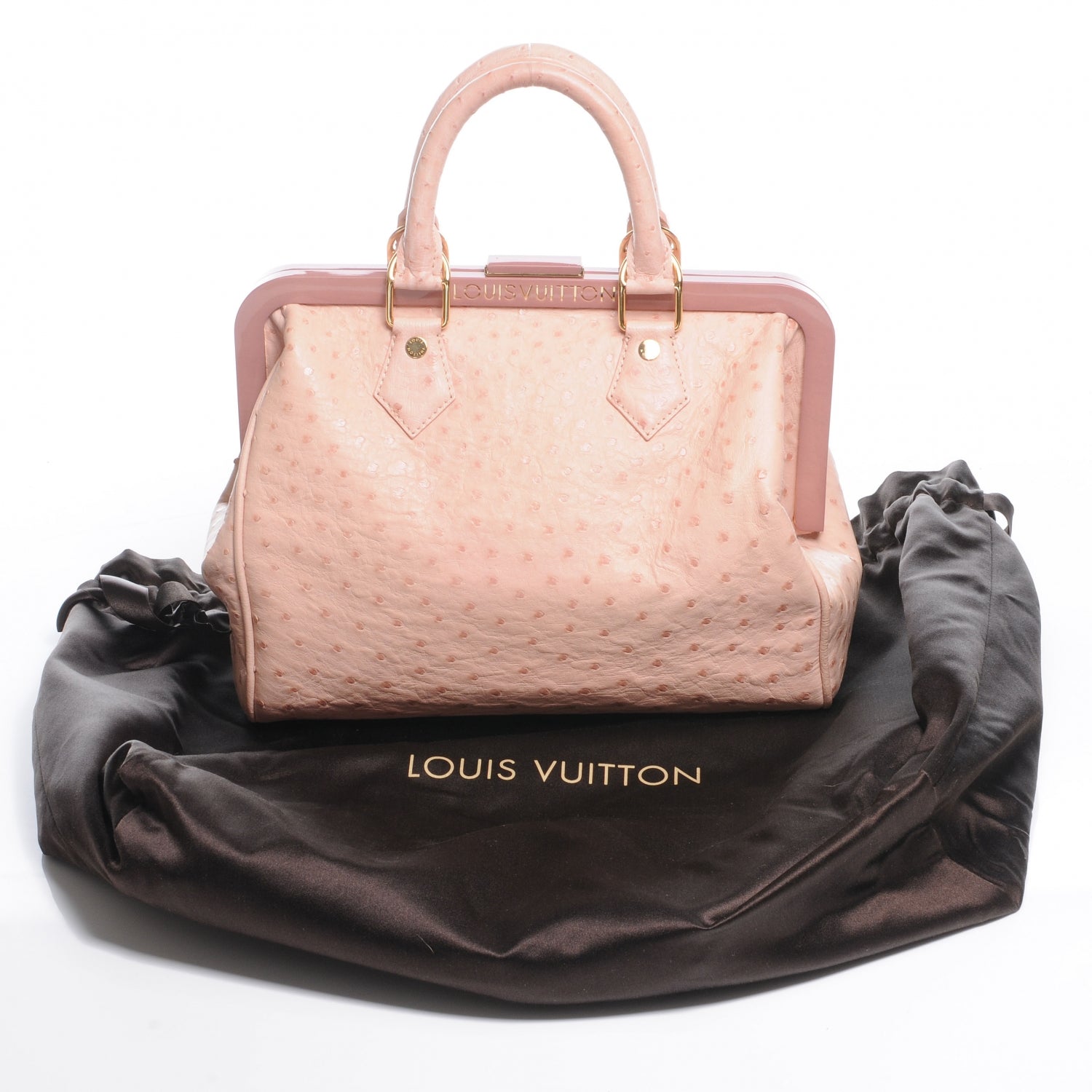 Louis Vuitton Ostrich Frame Speedy Pink 5 of 9