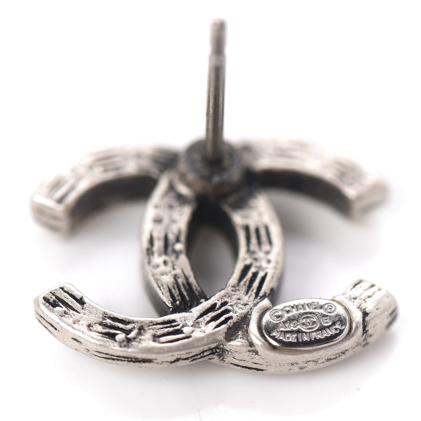 Crystal Royal Flush CC Stud Earrings Silver
