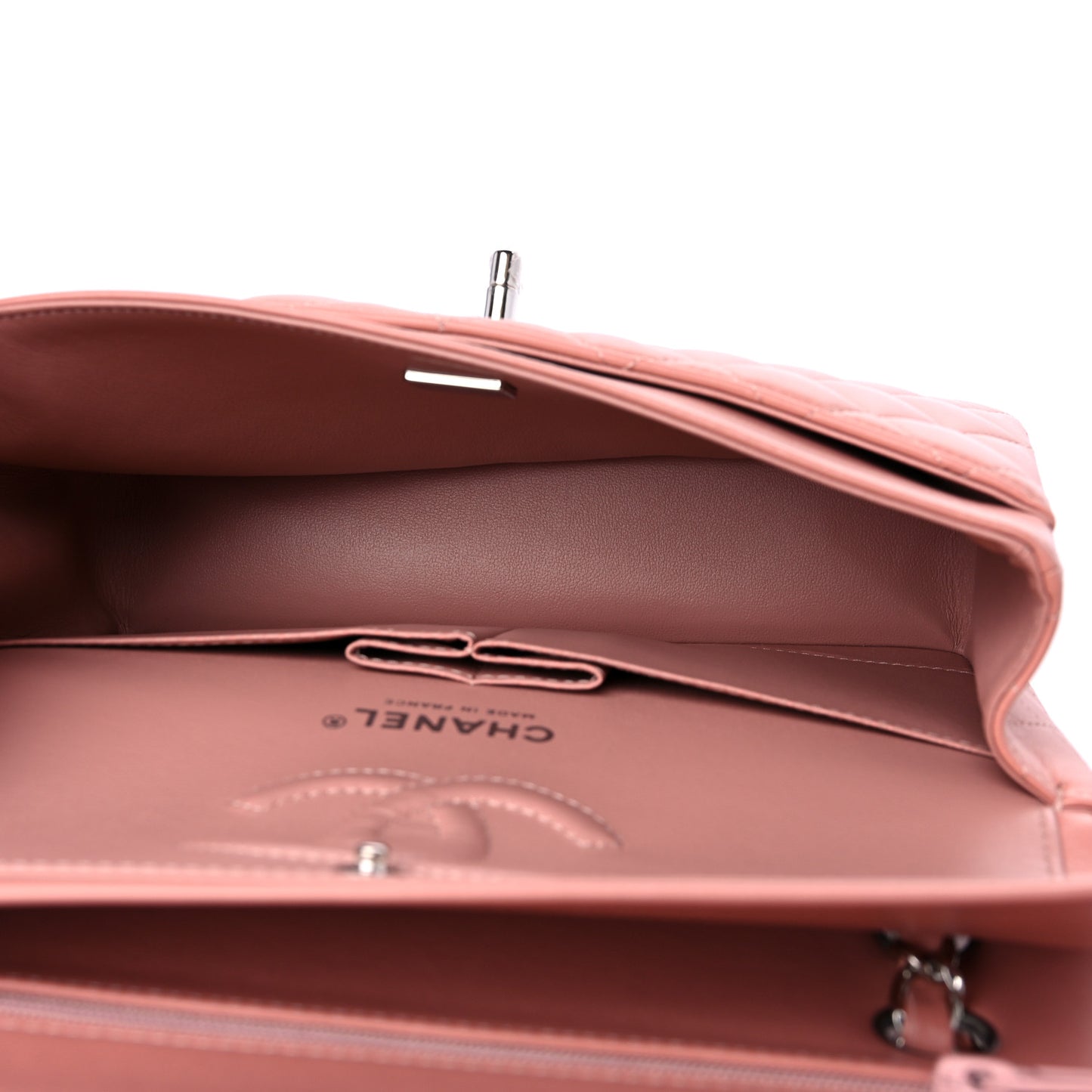 Lambskin Quilted Small Double Flap Dark Pink