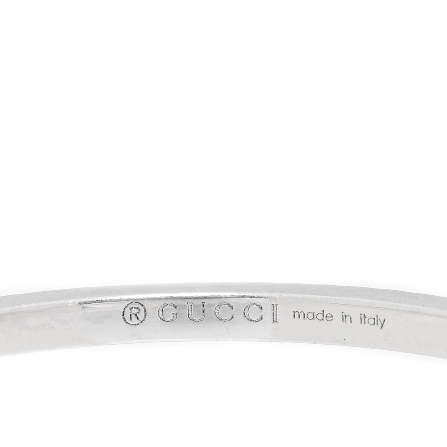 Gucci 18K White Gold Diamond Running G Charm Ring 54 6.75 4 of 5