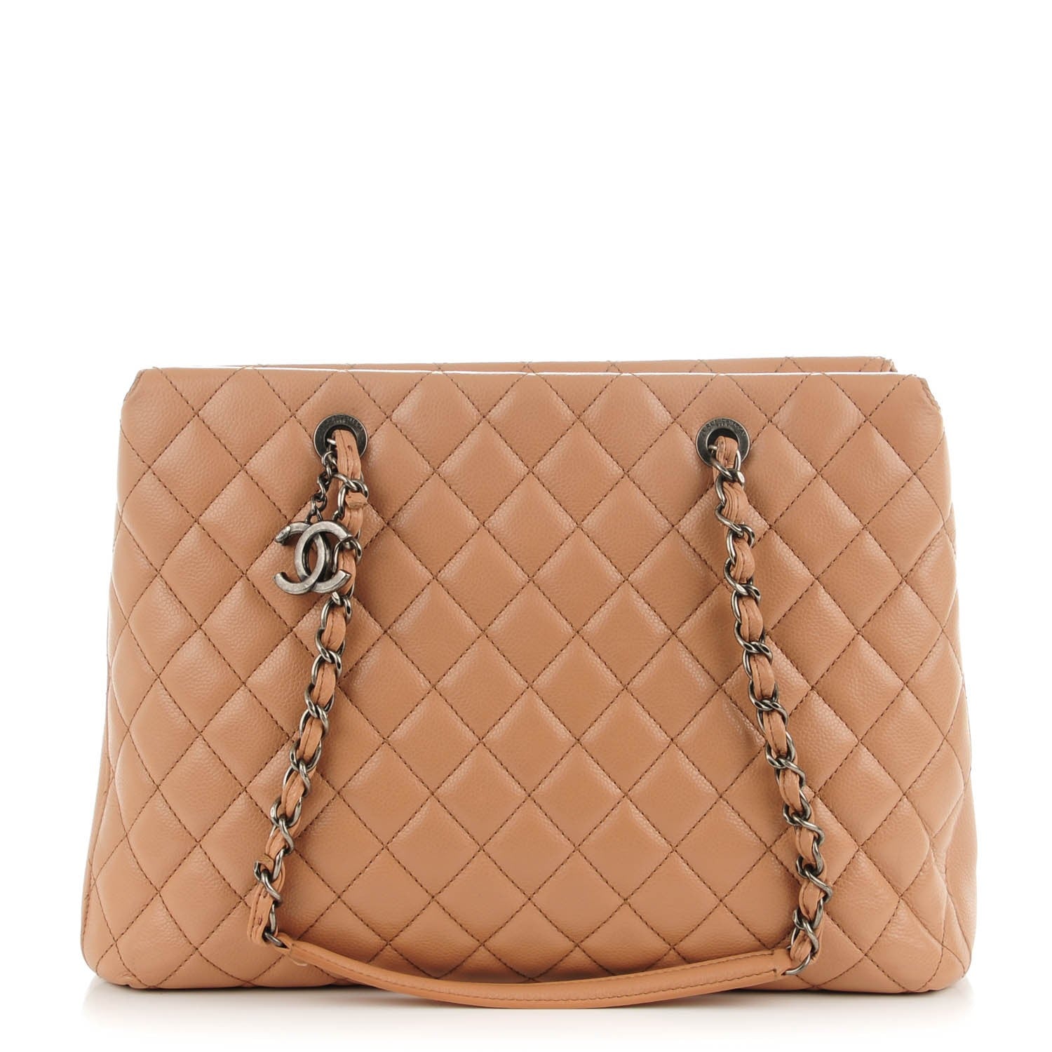 Chanel Caviar Quilted Large City Shopping Tote Beige 1 of 7
