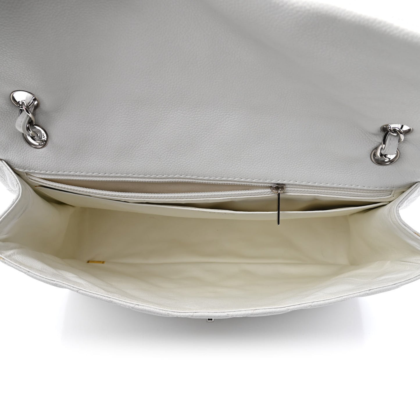 Caviar Quilted Maxi Single Flap White