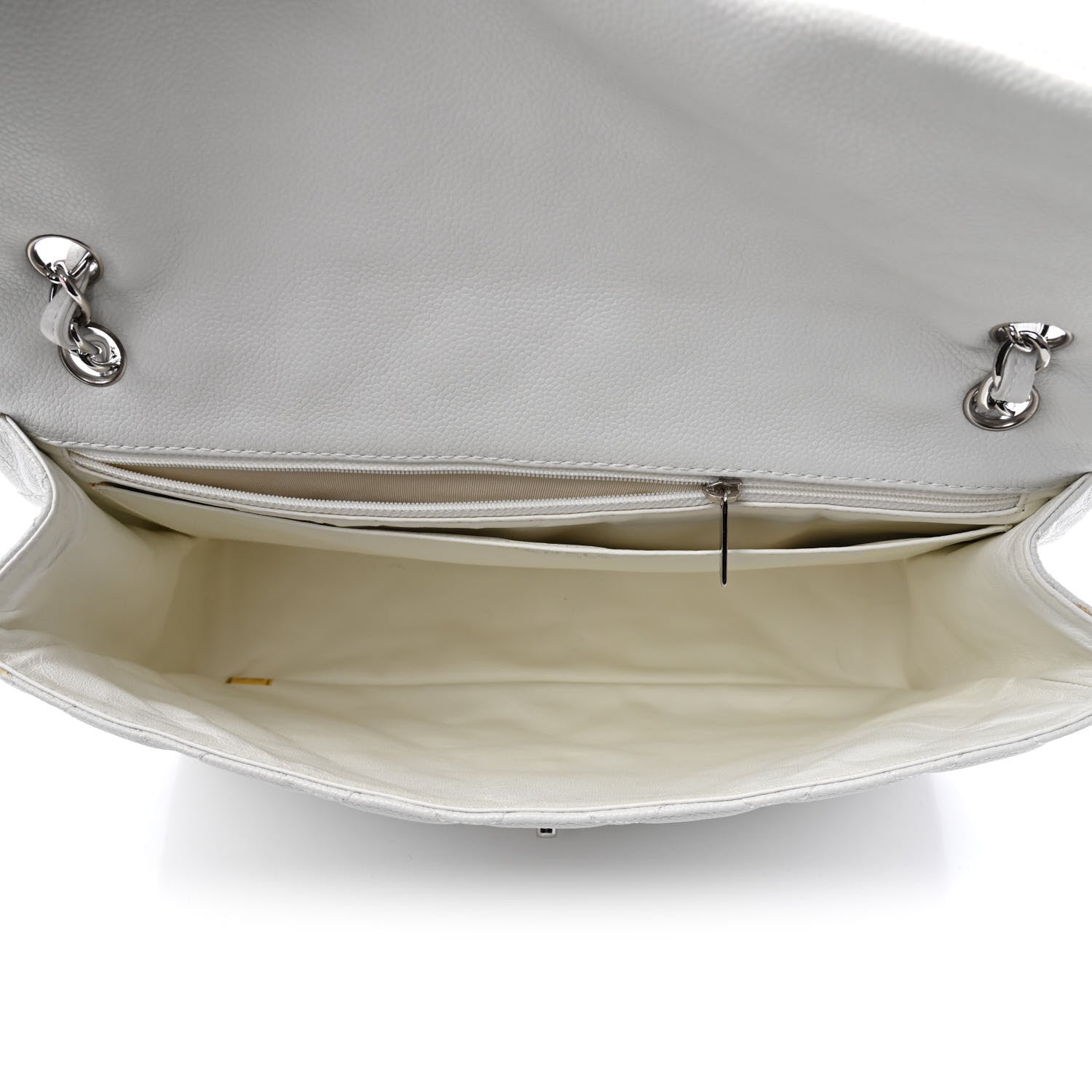 Chanel Caviar Quilted Maxi Single Flap White 4 of 8