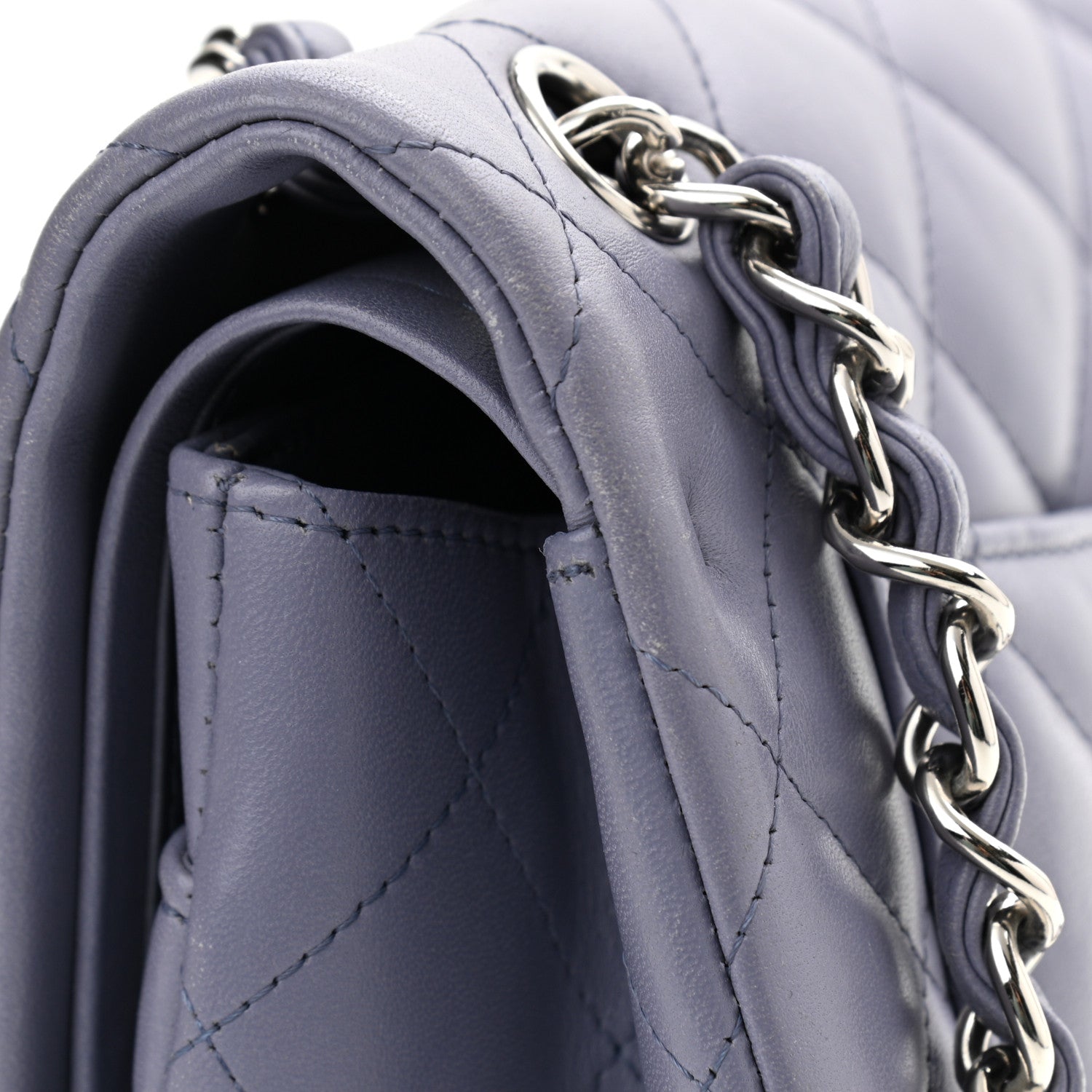 Chanel Lambskin Quilted Jumbo Double Flap Light Purple 13 of 14