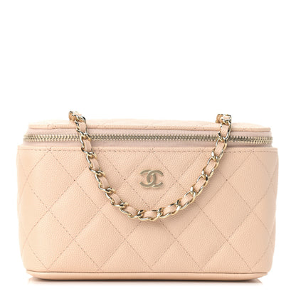 Chanel Caviar Quilted Small Vanity Case With Chain Light Beige 1 of 9