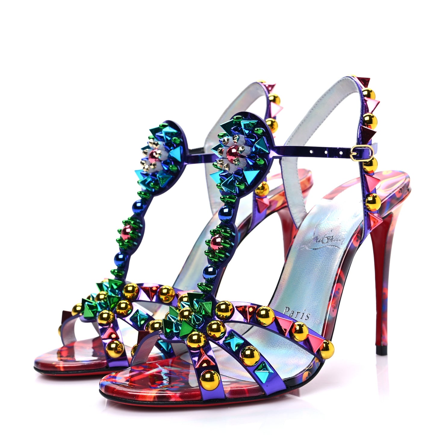Patent Embellished Goldora Disco 100 Sandals 36.5 Multicolor