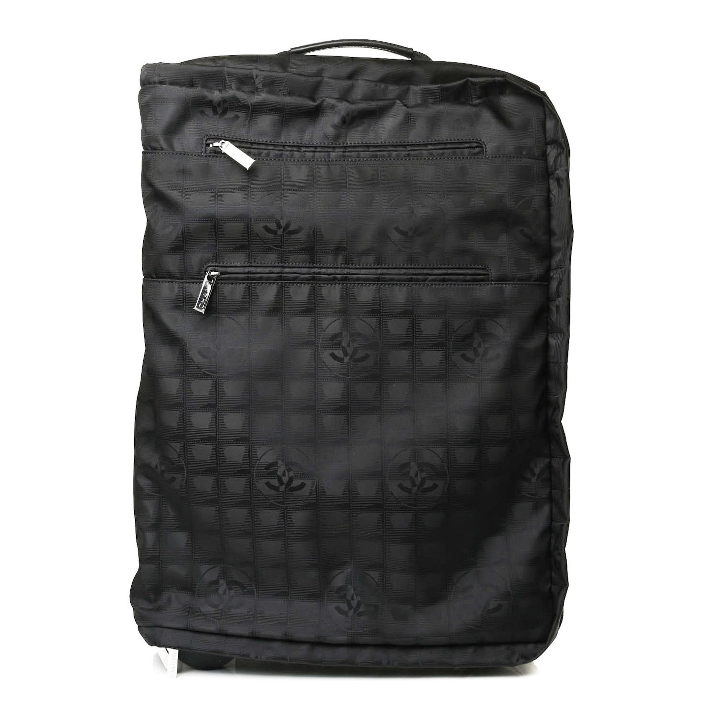 Nylon Travel Trolley Rolling Luggage Black