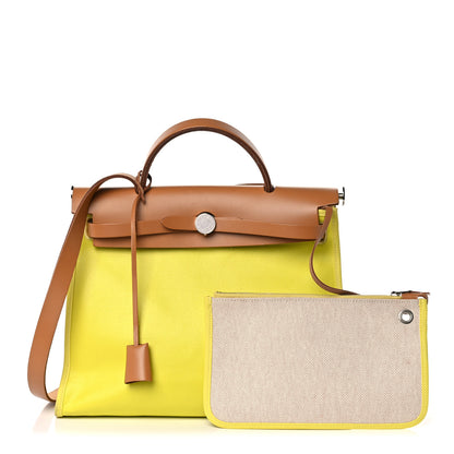 Hermes Toile H Berline Vache Hunter Herbag Zip 31 PM Lime 1 of 22