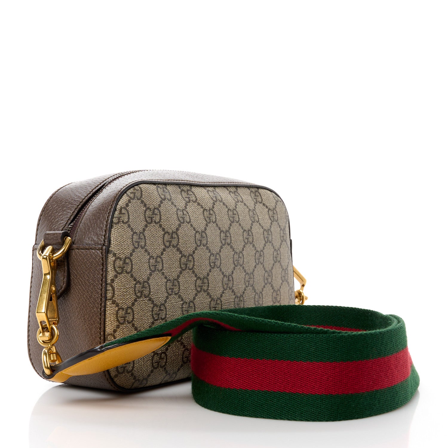 Gucci GG Supreme Monogram Web Neo Vintage Shoulder Bag Beige New Acero Crop 3 of 11