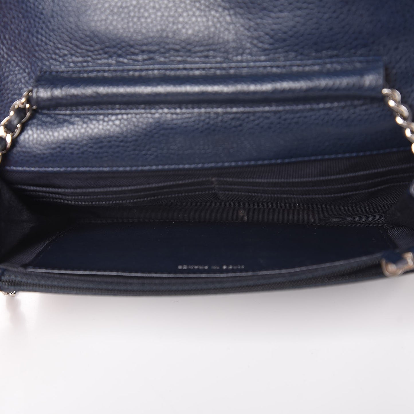 Caviar Quilted Wallet On Chain WOC Navy Blue