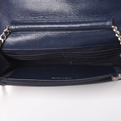 Chanel Caviar Quilted Wallet On Chain WOC Navy Blue 5 of 11