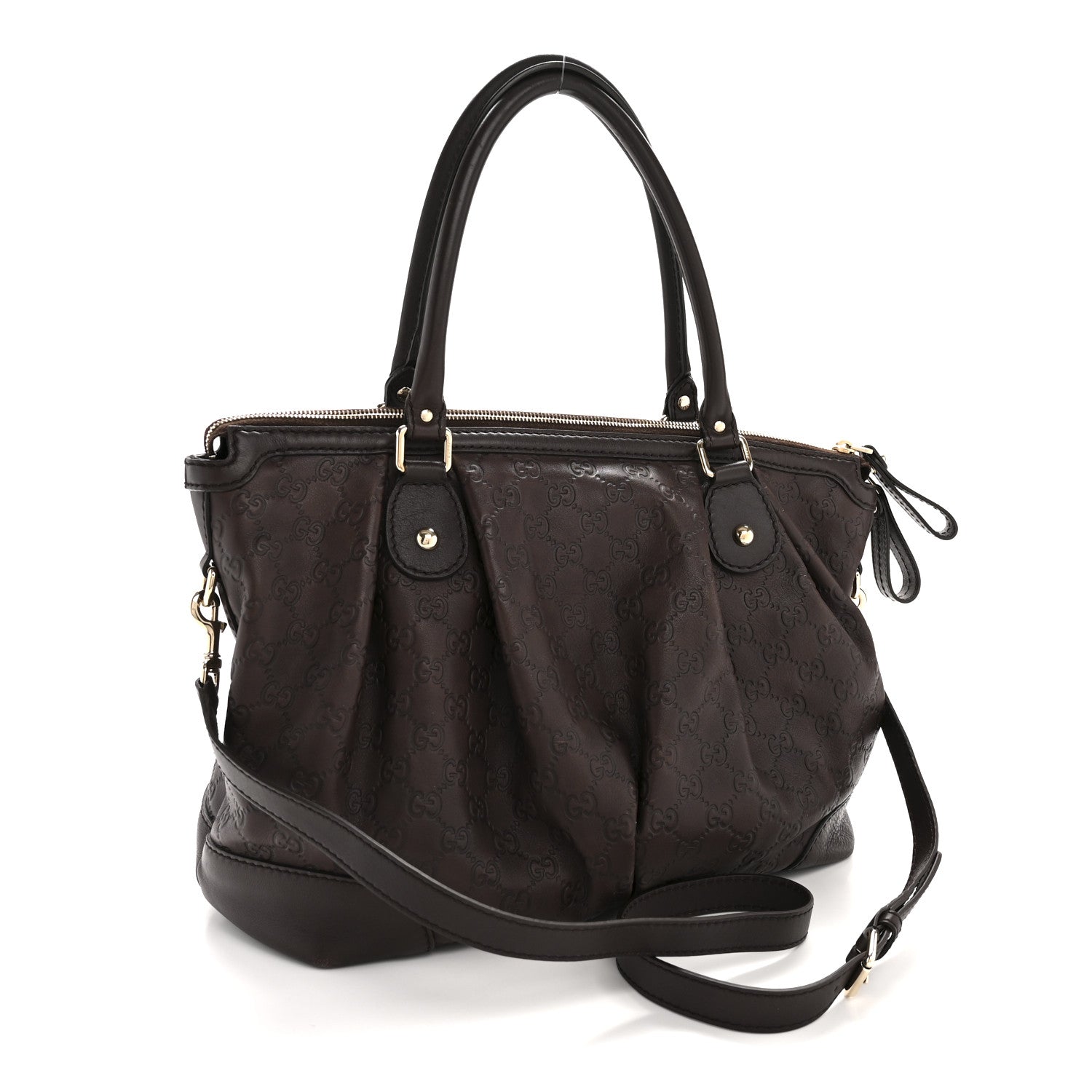 Gucci Guccissima Large Sukey Top Handle Bag Chocolate 3 of 13