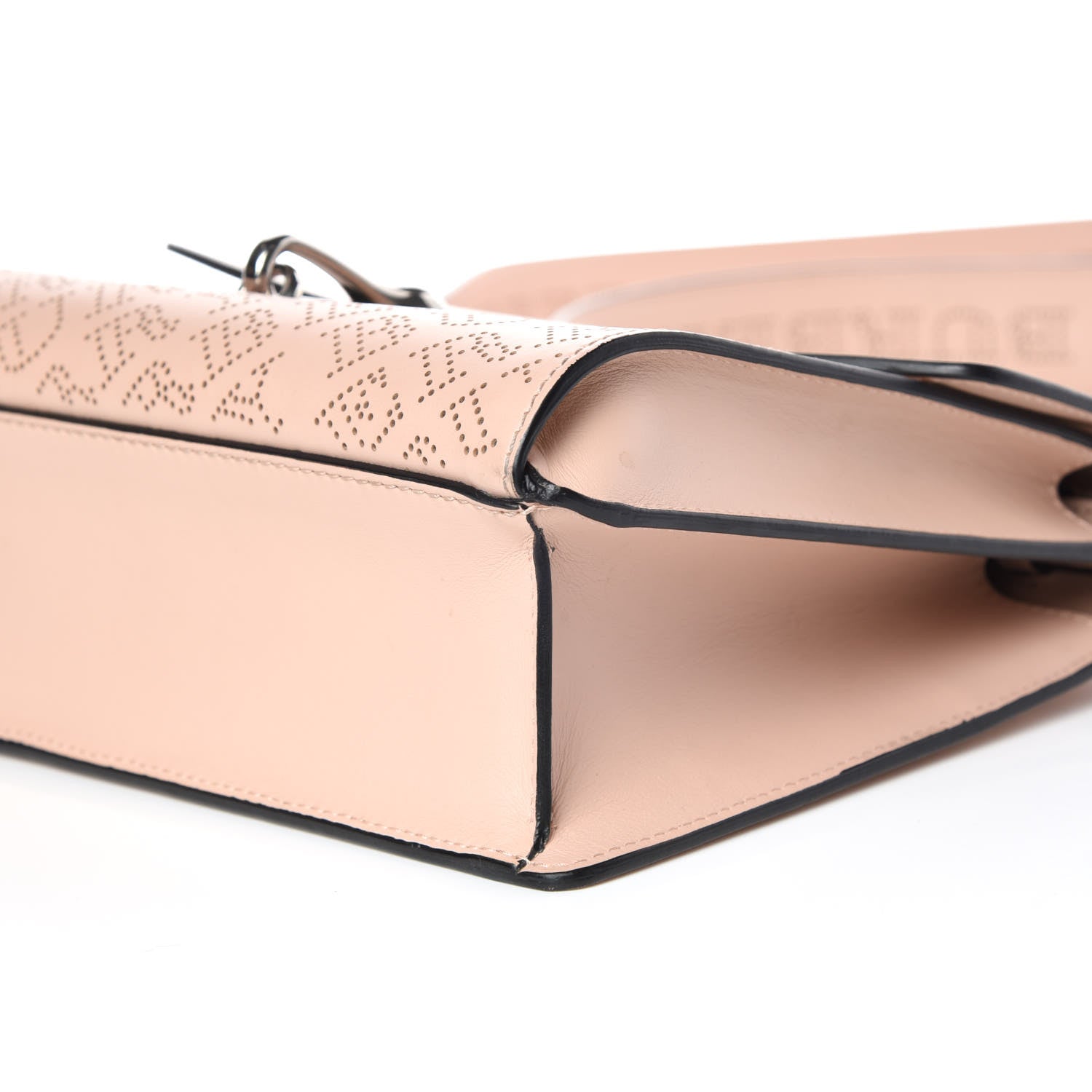 Burberry Calfskin Perforated Small Macken Crossbody Bag Fawn Pink 6 of 8