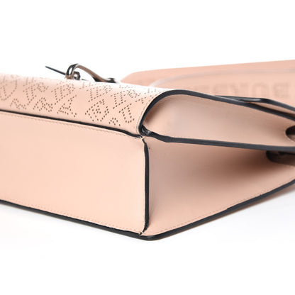 Burberry Calfskin Perforated Small Macken Crossbody Bag Fawn Pink 6 of 8