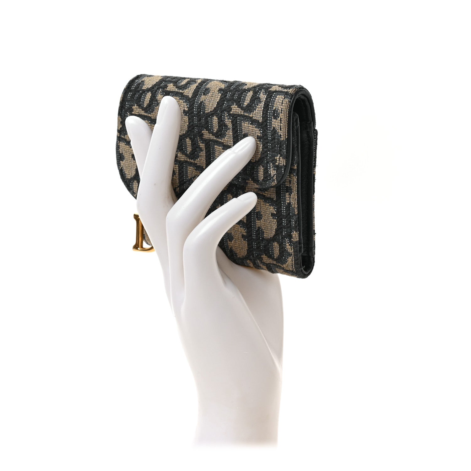 Christian Dior Oblique Saddle Lotus Wallet Blue 2 of 6