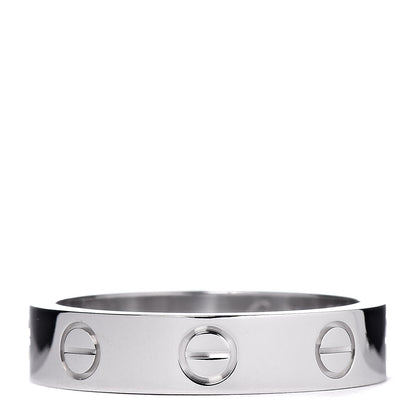 Cartier 18K White Gold Diamond 4mm LOVE Wedding Band Ring 49 5 3 of 5