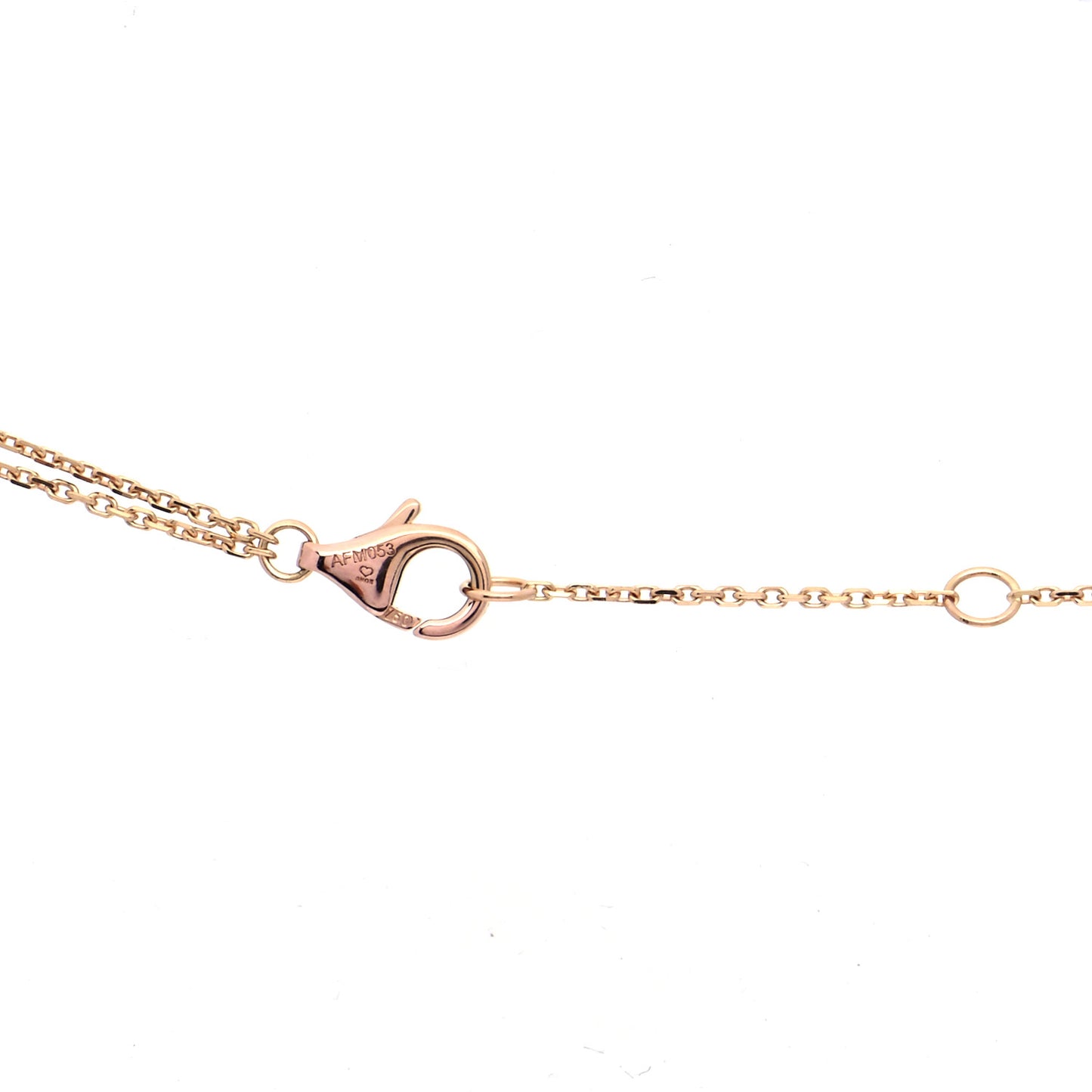 18K Pink Yellow White Gold Trinity Double Chain Pendant Necklace