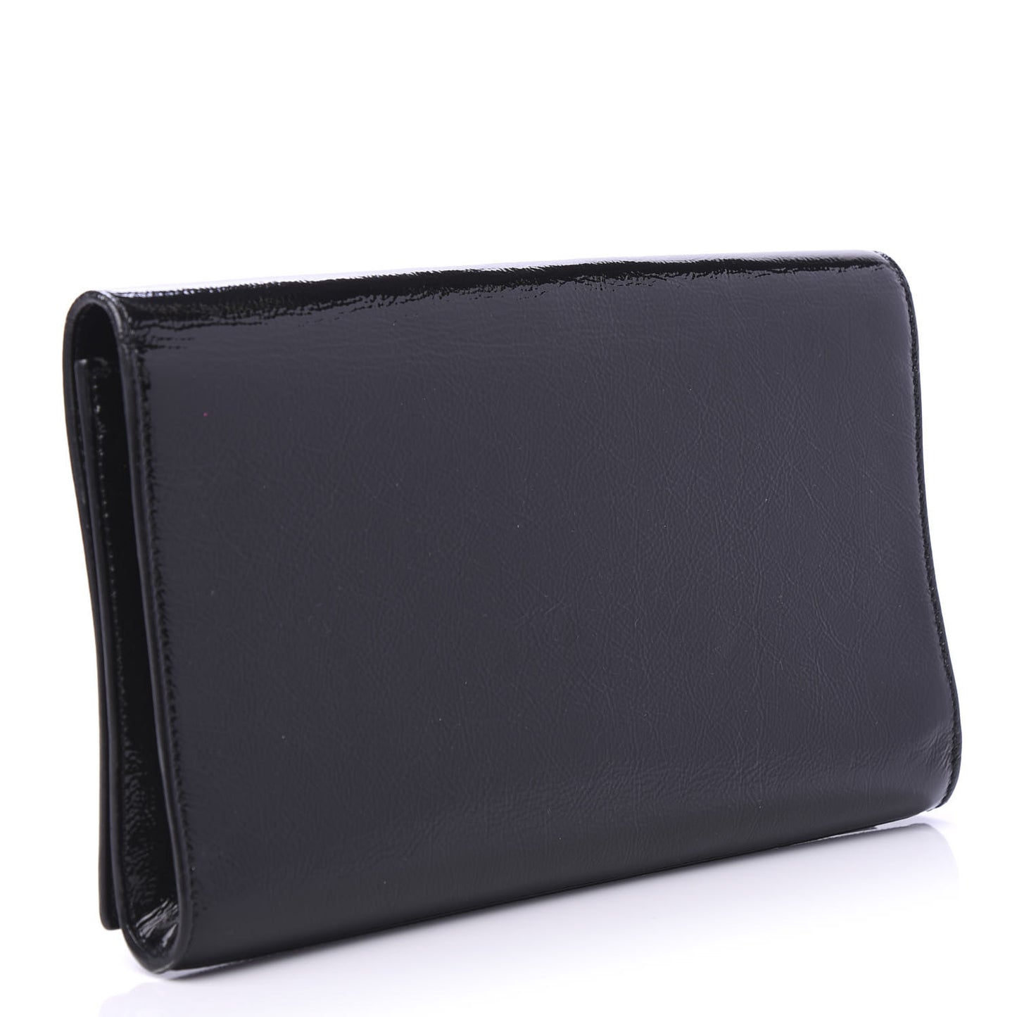 Textured Patent Monogram Large Belle De Jour Clutch Black