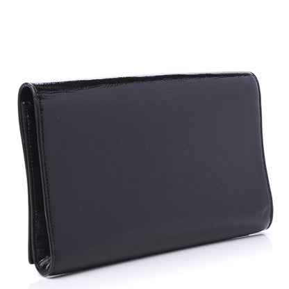 Saint Laurent Textured Patent Monogram Large Belle De Jour Clutch Black 3 of 9