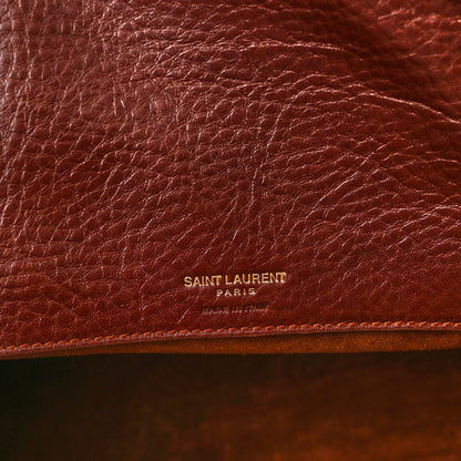 Saint Laurent Grained Calfskin Medium Supple Sac De Jour Dark Brown 6 of 12